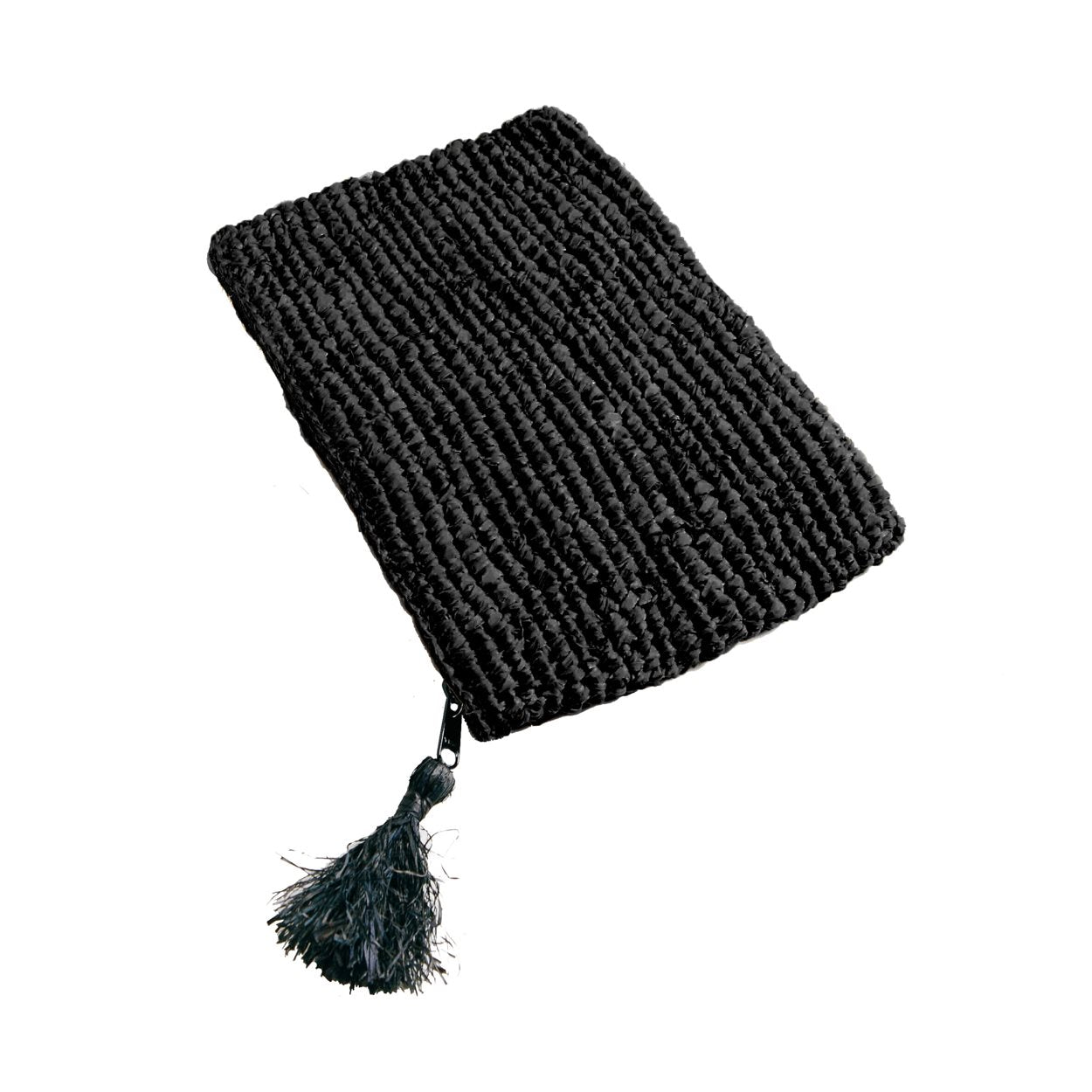 The Raffia Clutch - Black Black - L_40