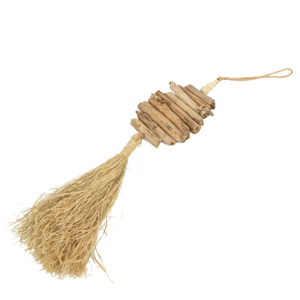 La brosse en bois flotté raphia par 2 pièces