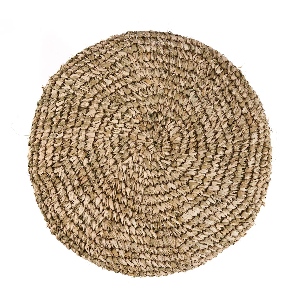 The Raffia woven stool - Jungle Green