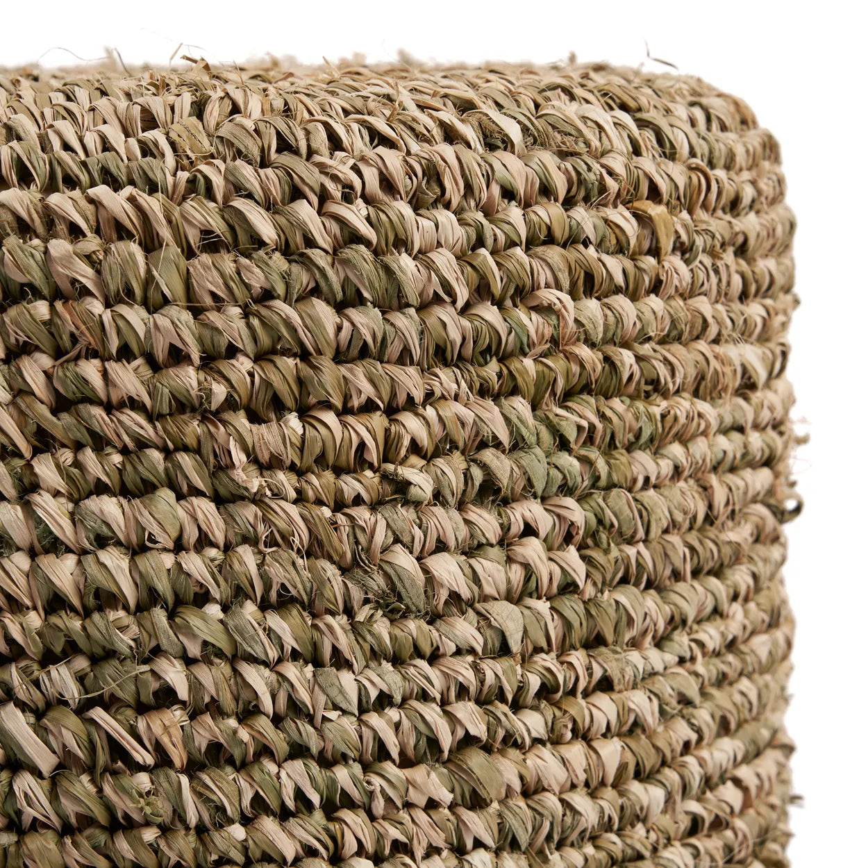 The Raffia woven stool - Jungle Green