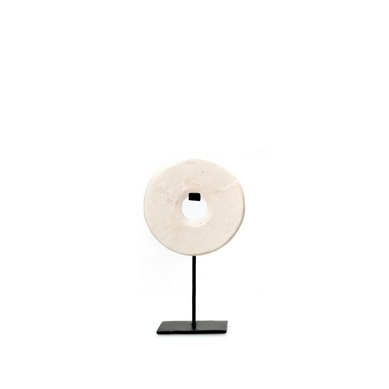 The marble disc on stand - White - S