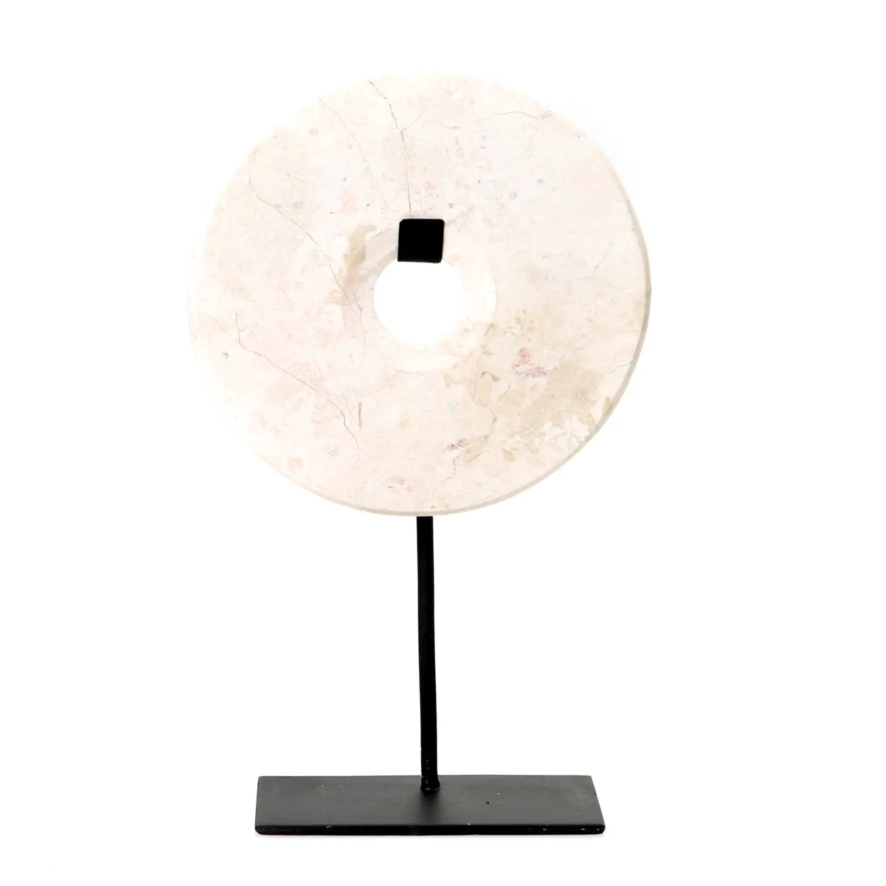 The marble disc on stand - White - L