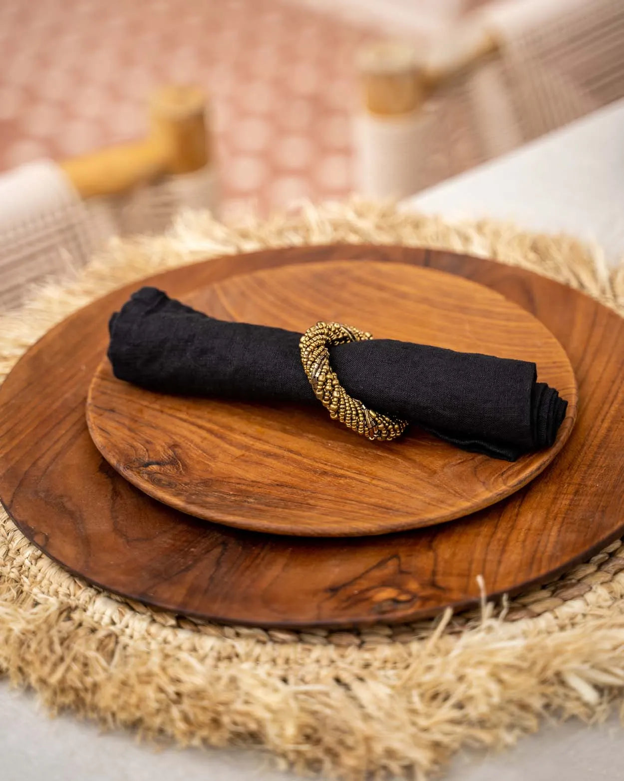 The Beaded Napkin Ring - Gold - Set of 4