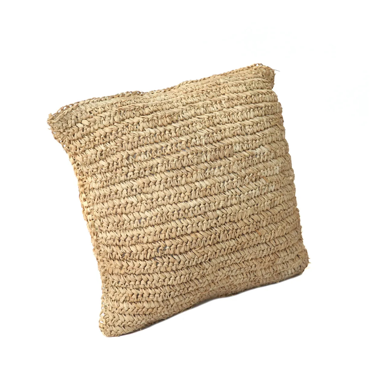De Raffia Flores Kussenhoes Vierkant - Natuurlijk - 40x40