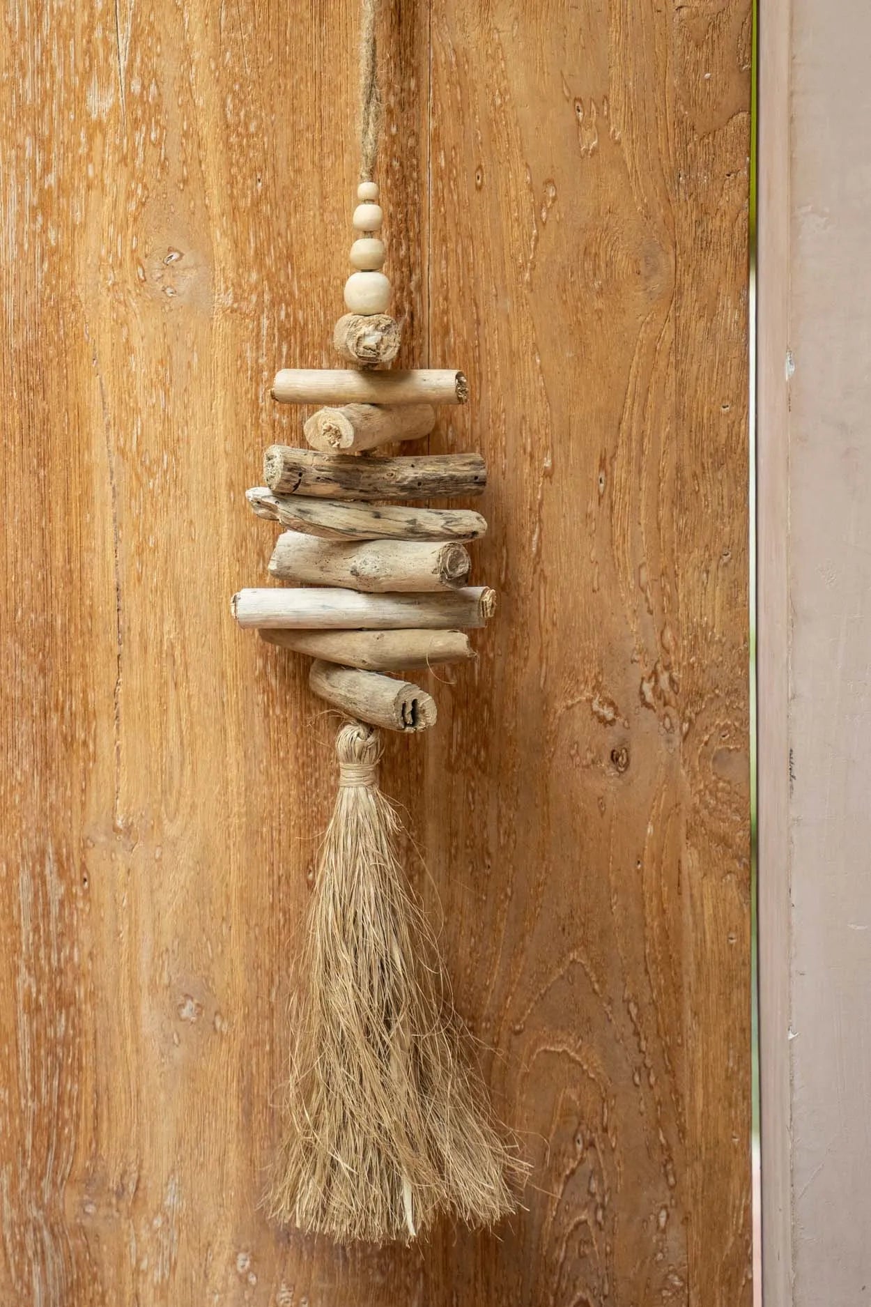La brosse en bois flotté raphia par 2 pièces