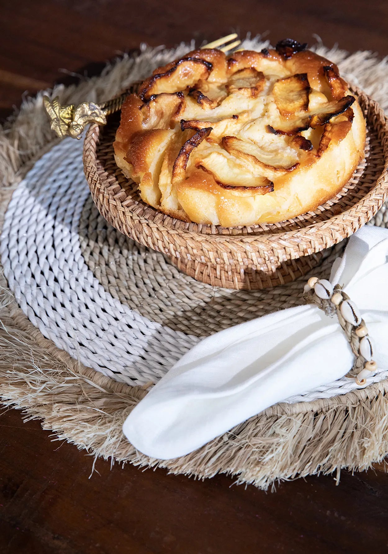 Le set de table en raphia jonc de mer - blanc naturel