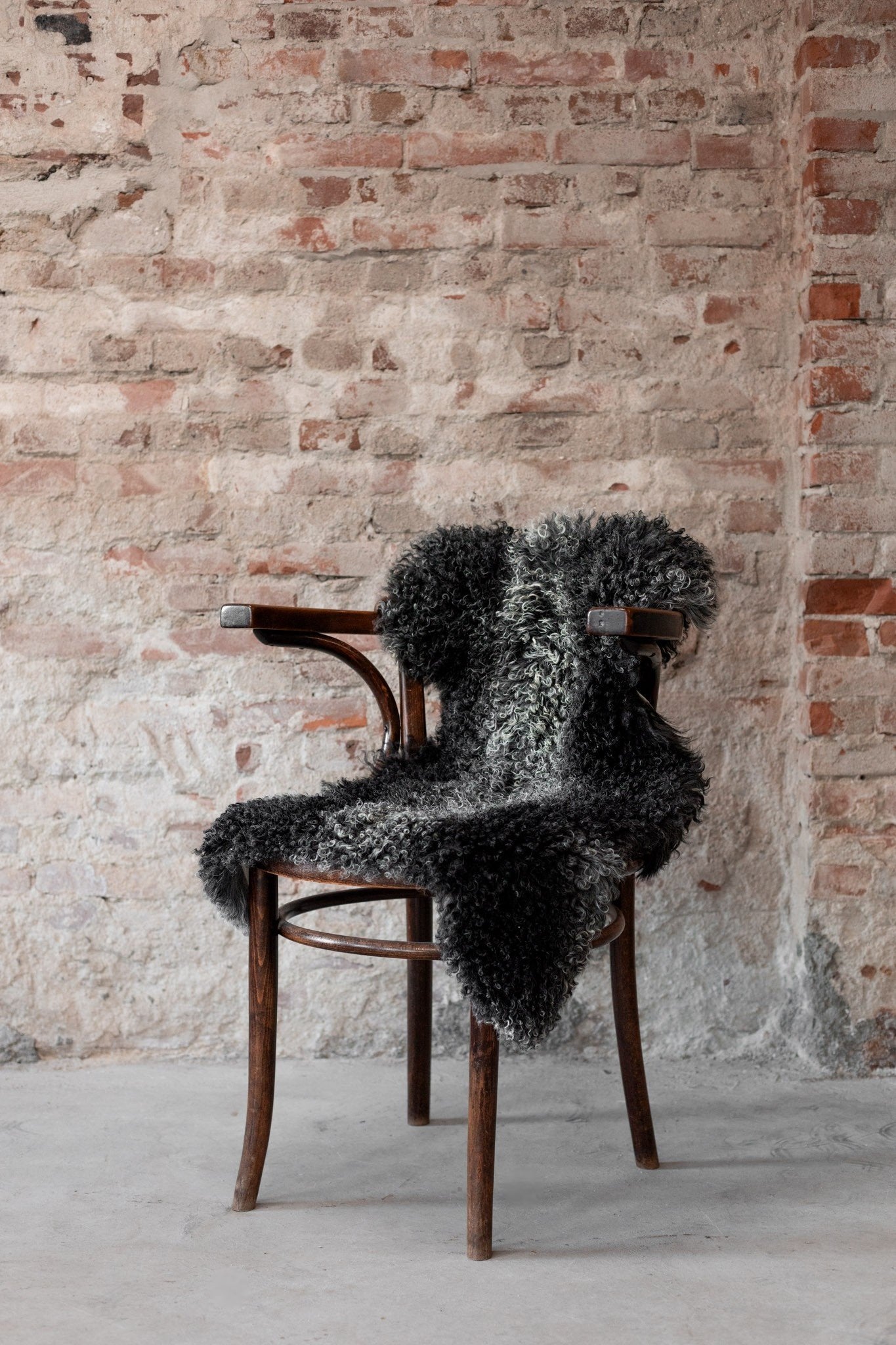 Tibetan Sheepskin with natural grey colors