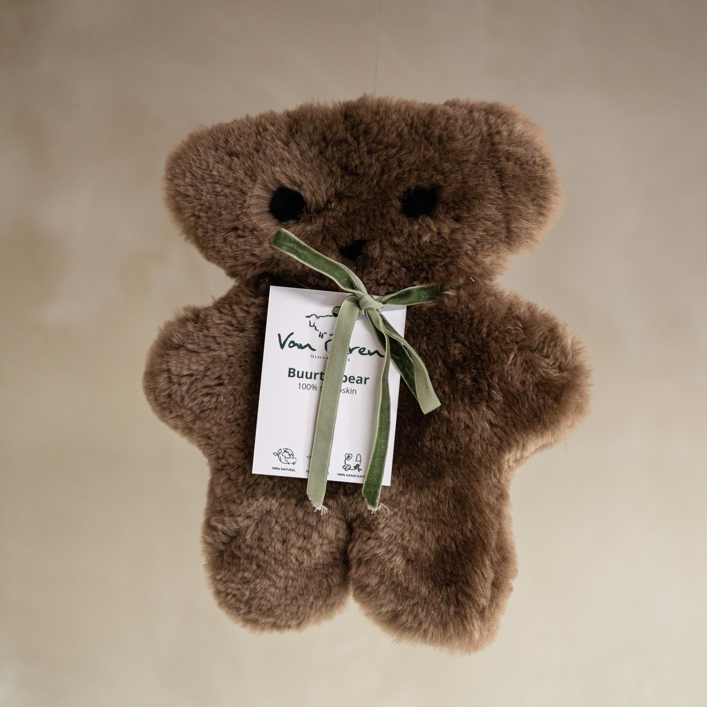 Groot Buurtje Beer - Merino Schapenvacht Knuffel Bruin