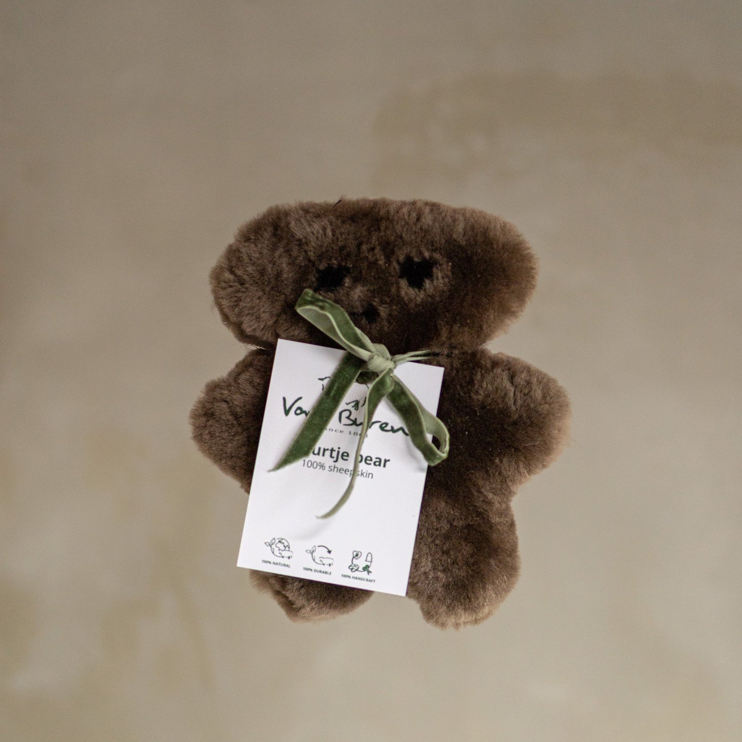 Klein Buurtje Beer - Merino Schapenvacht Knuffel Bruin