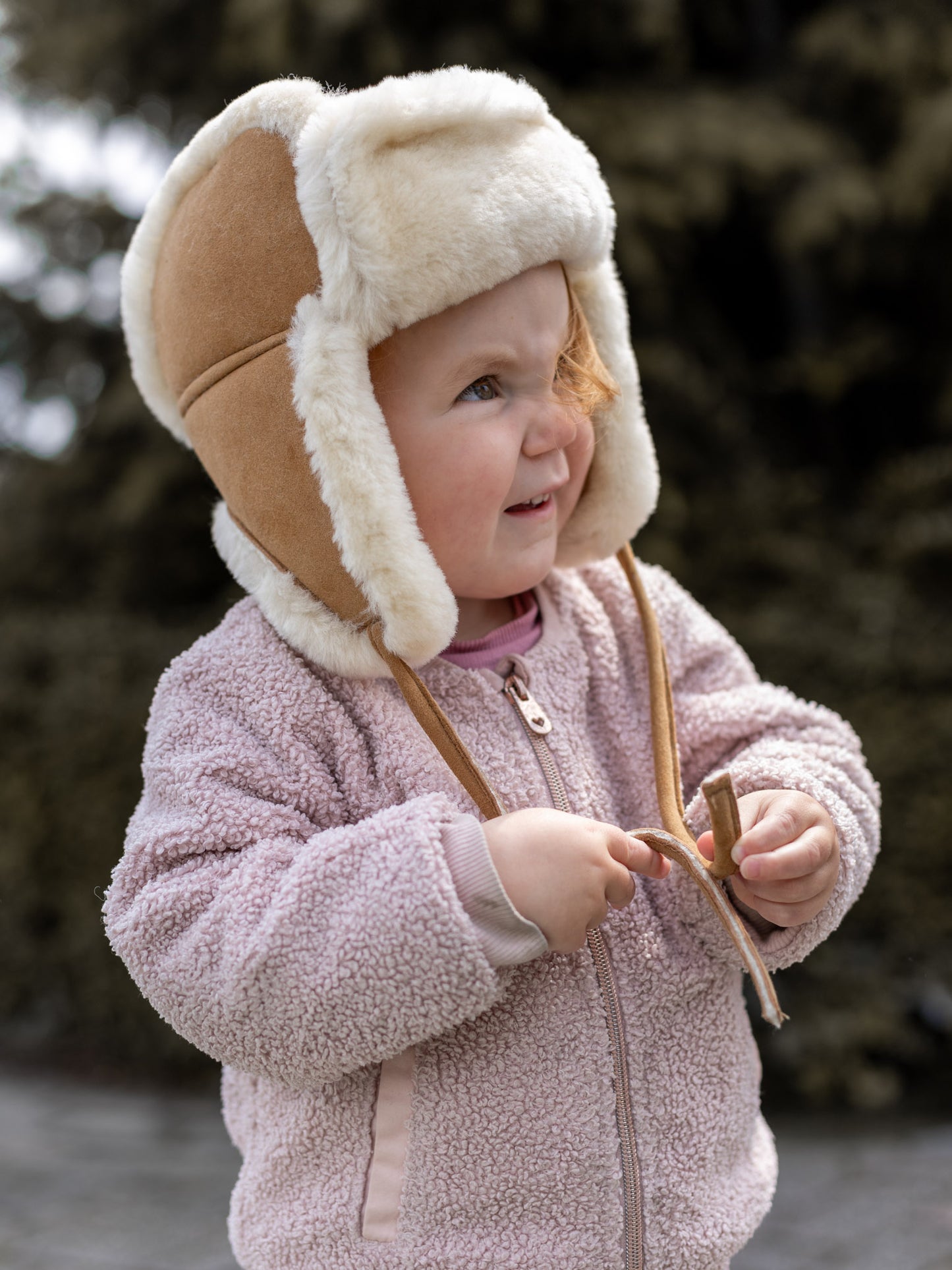 Schapenvacht baby- en kindermuts - Camel - M (2-4jr)