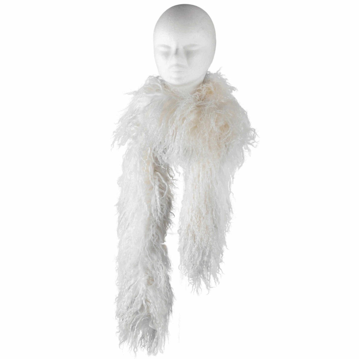 Tibetaanse Schapenvacht Sjaal - Wit - 180cm