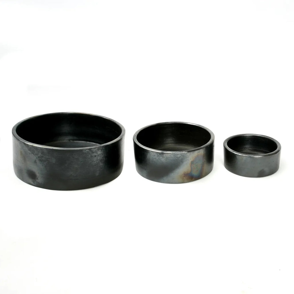 The Burnt Cylinder Dish - Black - Set of 3