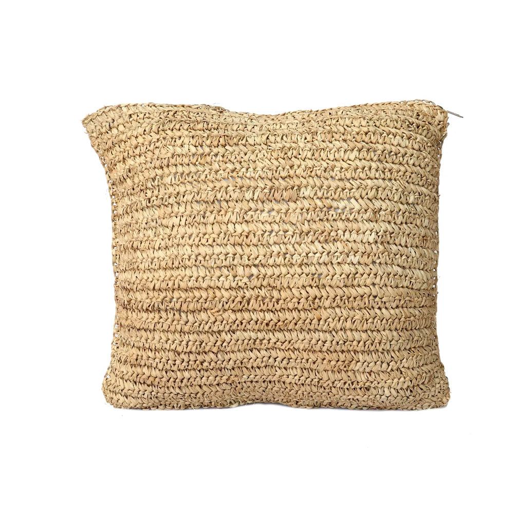De Raffia Flores Kussenhoes Vierkant - Natuurlijk - 40x40
