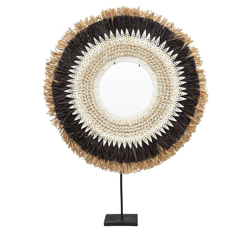 The Mojo Raffia On Stand - Black Natural - L_40