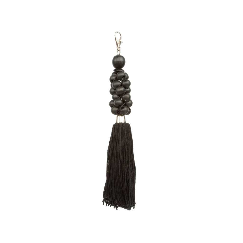 The wooden beads key ring - Black 3 pieces