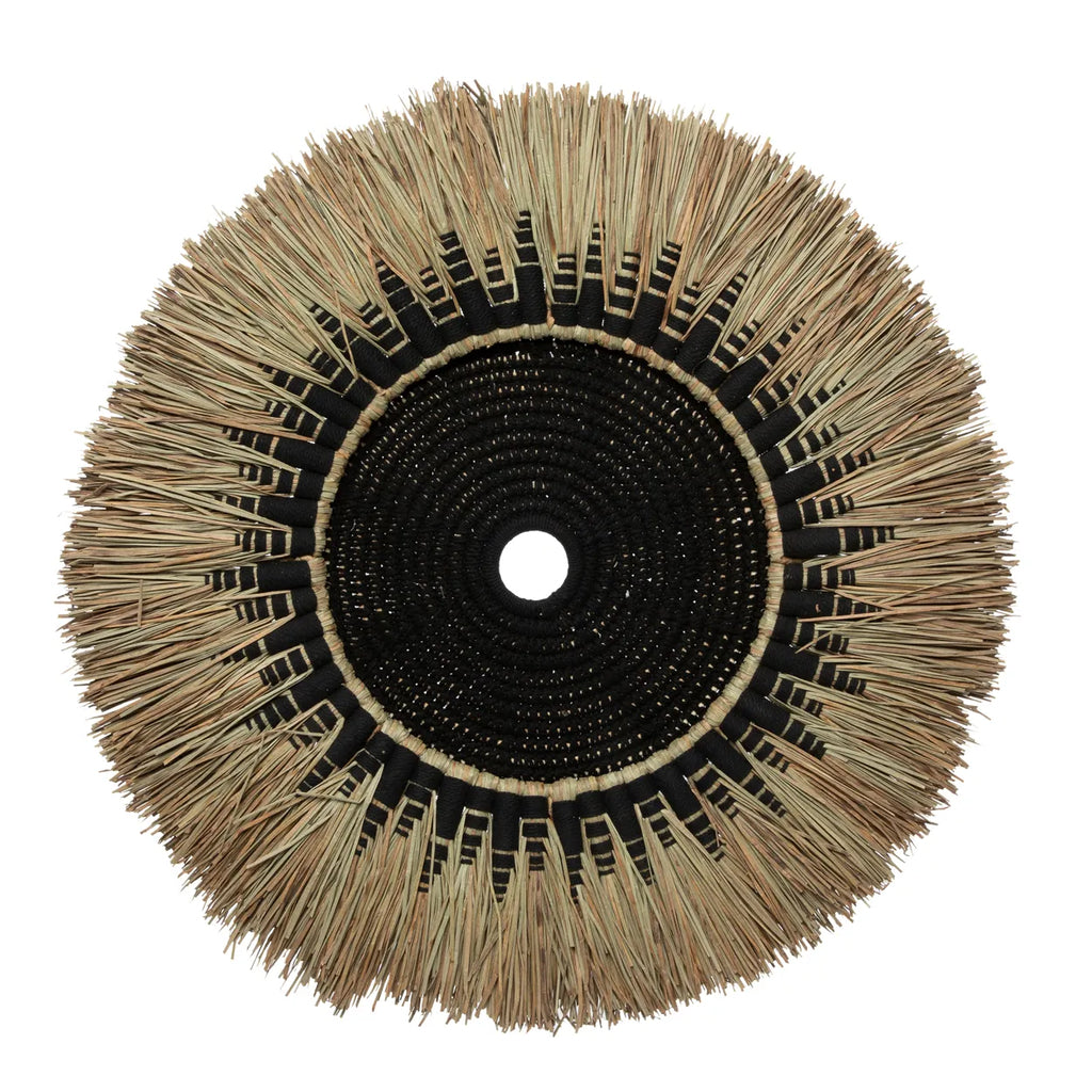 De Raffia Macramé Wanddecoratie - Zwart Natuurlijk