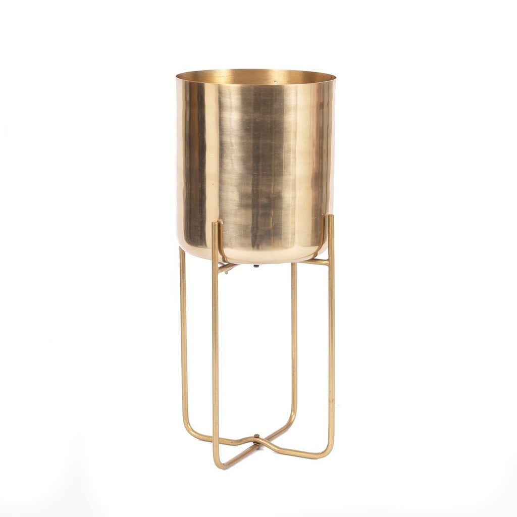 The brass planter on stand - Brass - L
