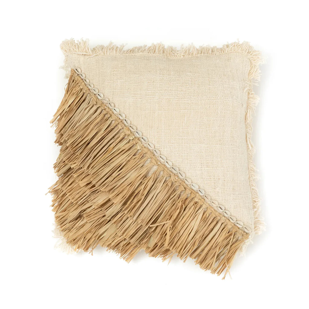 The Raffia Cotton Cushion Cover - Natural White - 40x40_40