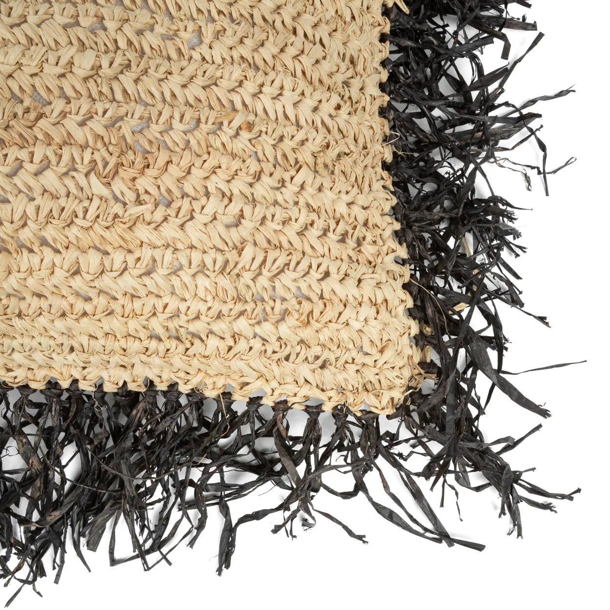 De Raffia Kussenhoes Vierkant - Natuurlijk Zwart - 60x60_40