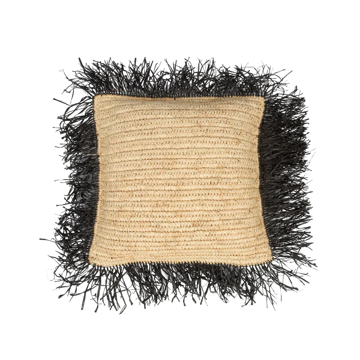 The Raffia Cushion Cover Natural Black 40x40