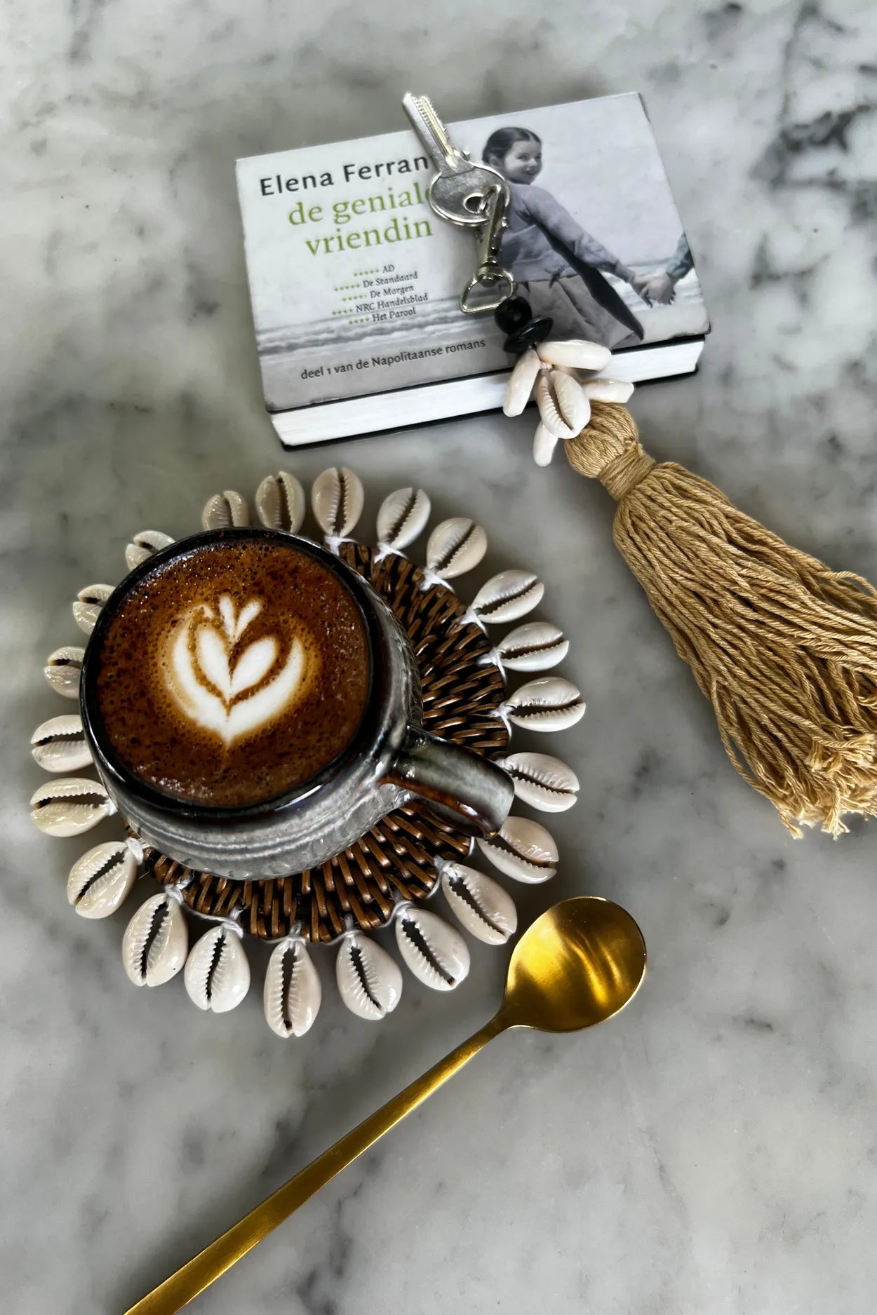 The Cowrie Brush Keychain - Mocha 3 pieces