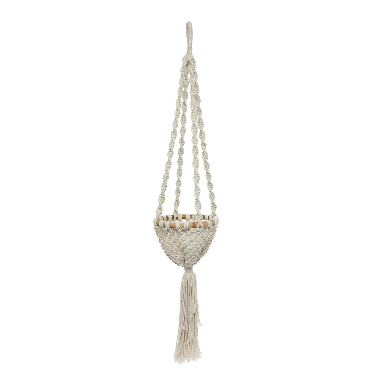 The Twisted Macramé Plant Hanger - Natural White - M