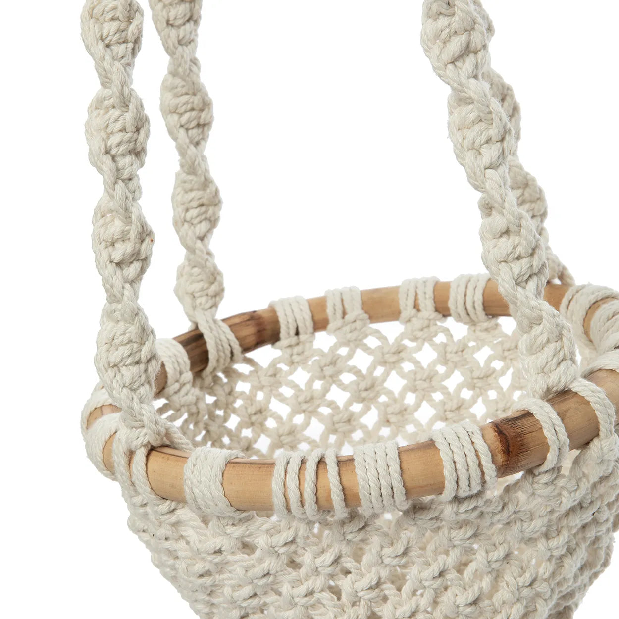 The Twisted Macramé Plant Hanger - Natural White - M