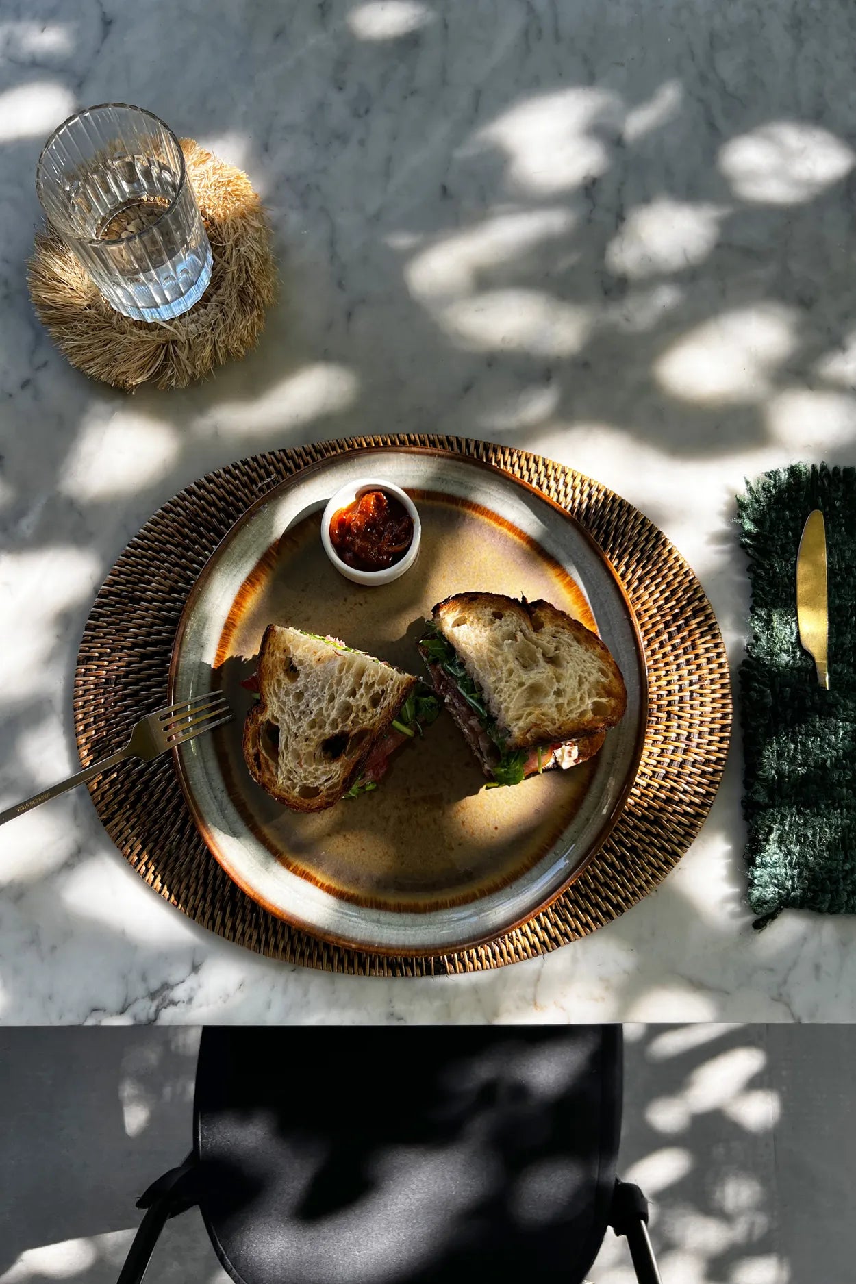 Set de table ovale colonial - Marron naturel