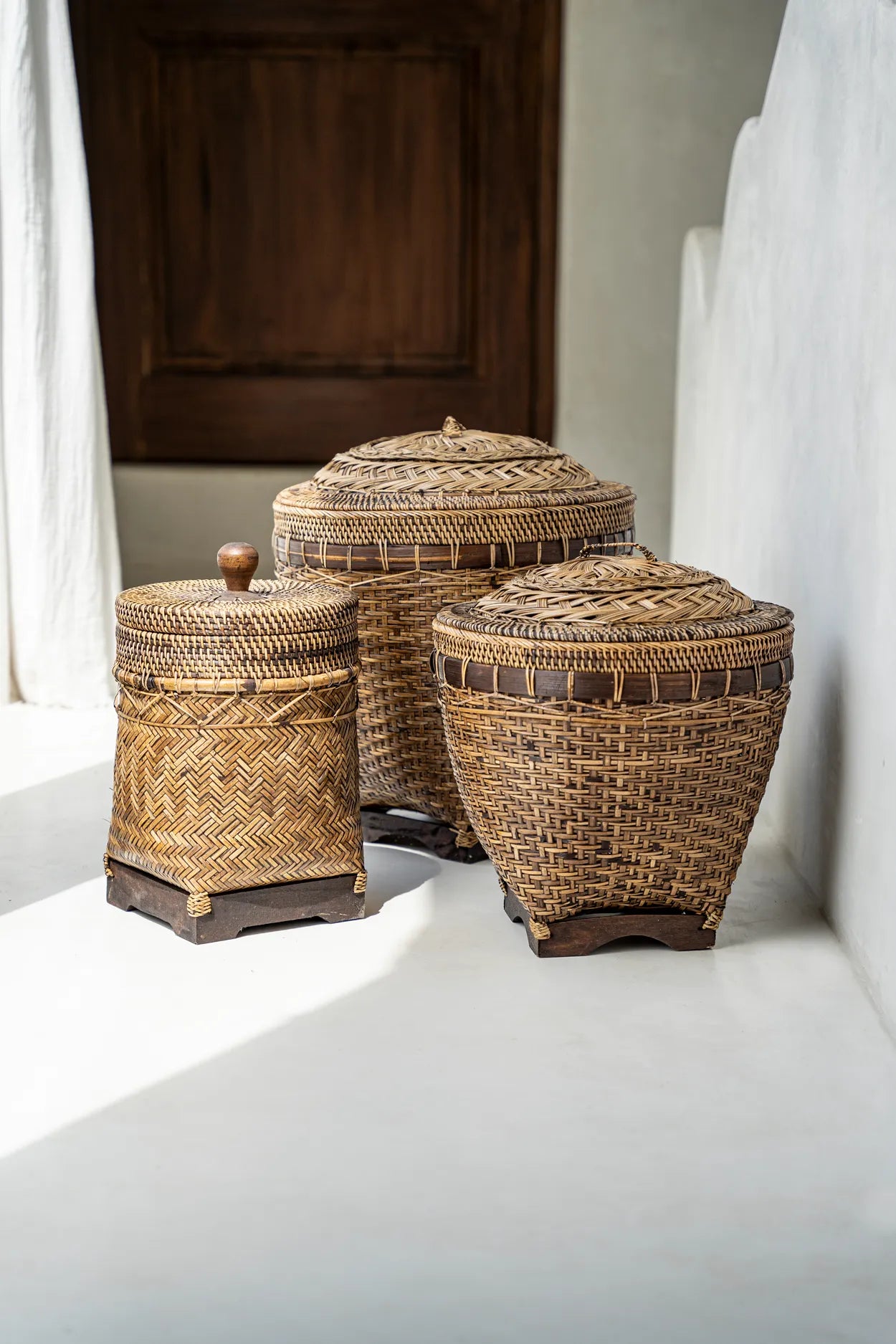 The colonial storage basket - natural brown - M