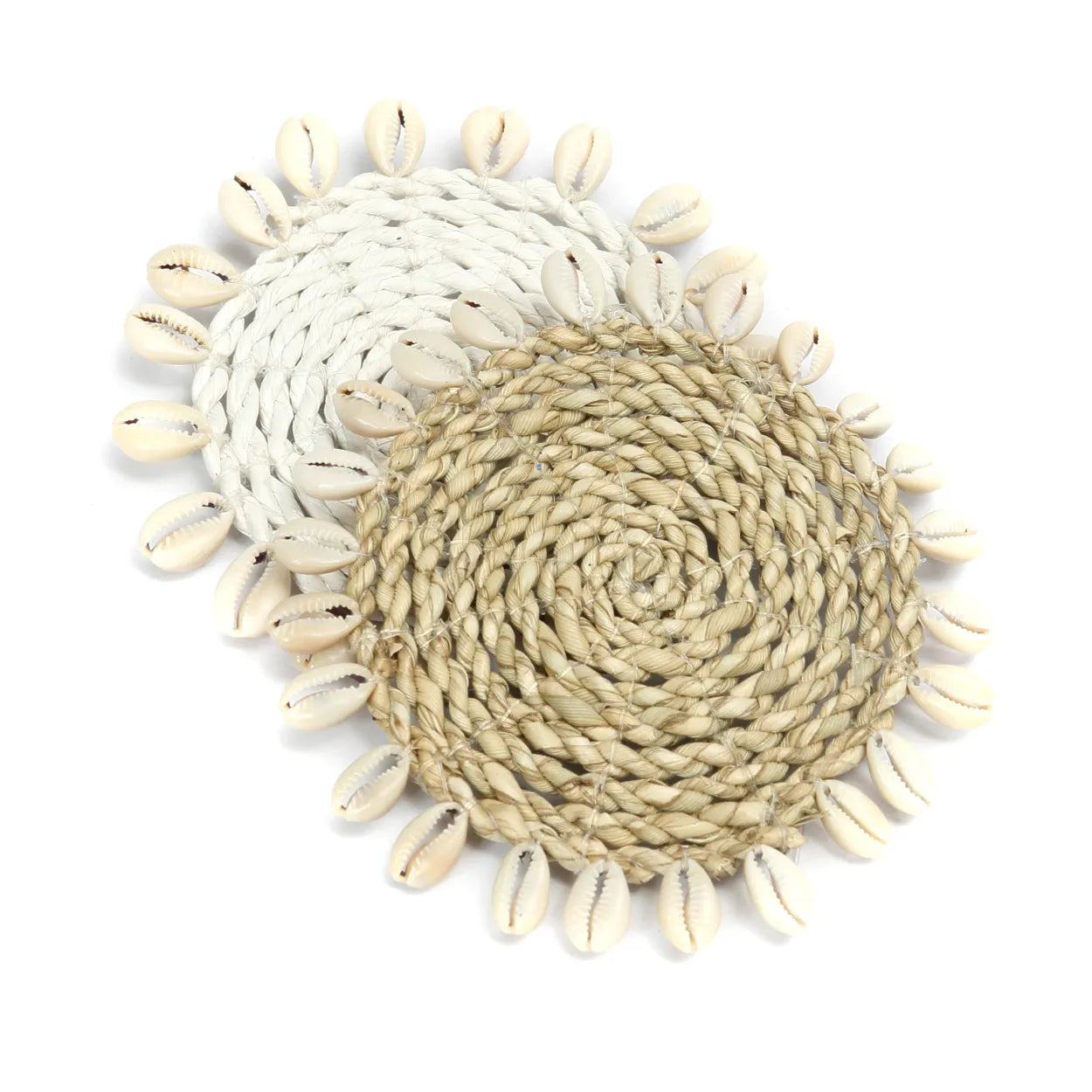 The Seagrass Shell Coaster - White 4 pieces