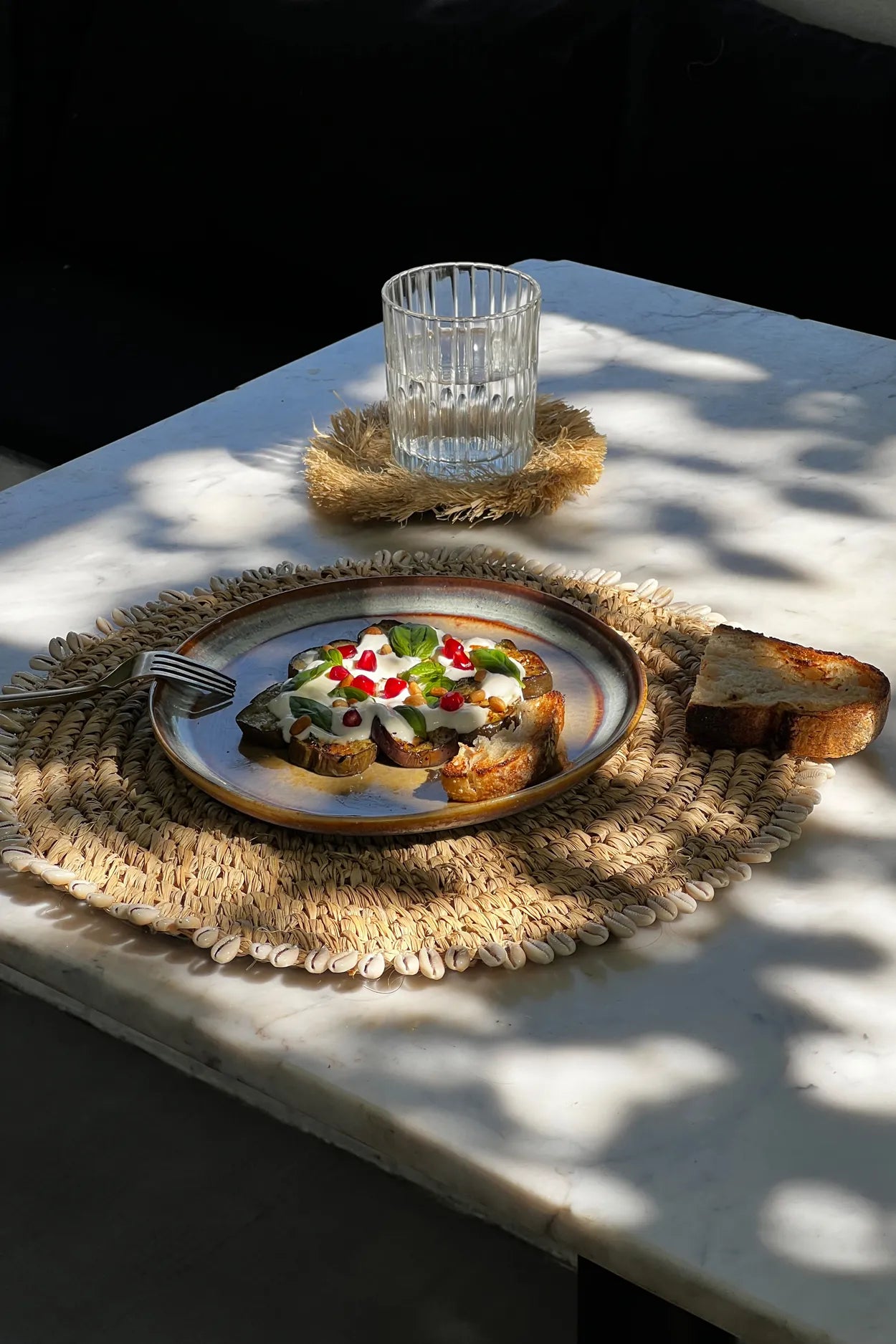 De Raffia Schelp Placemat - Natuurlijk