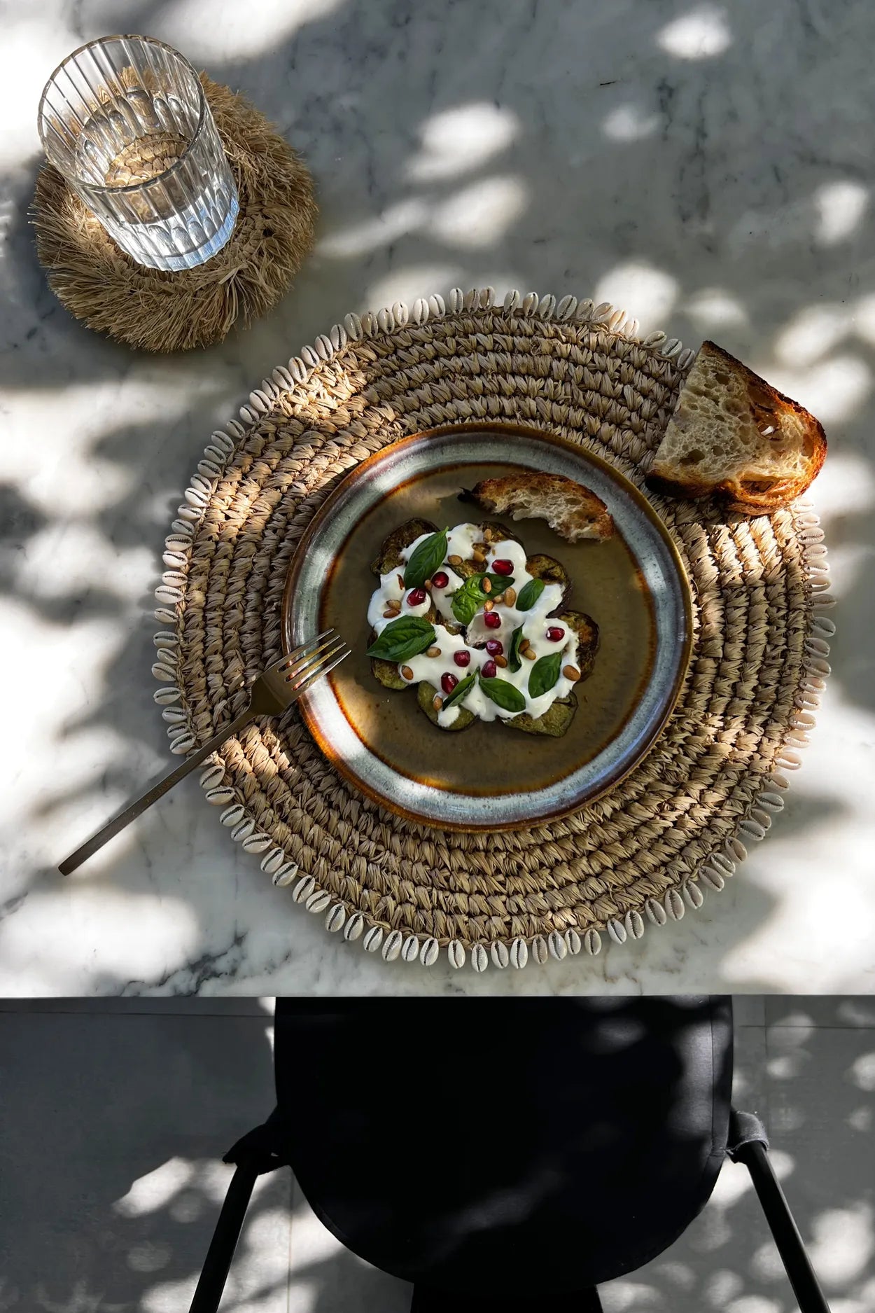 De Raffia Schelp Placemat - Natuurlijk