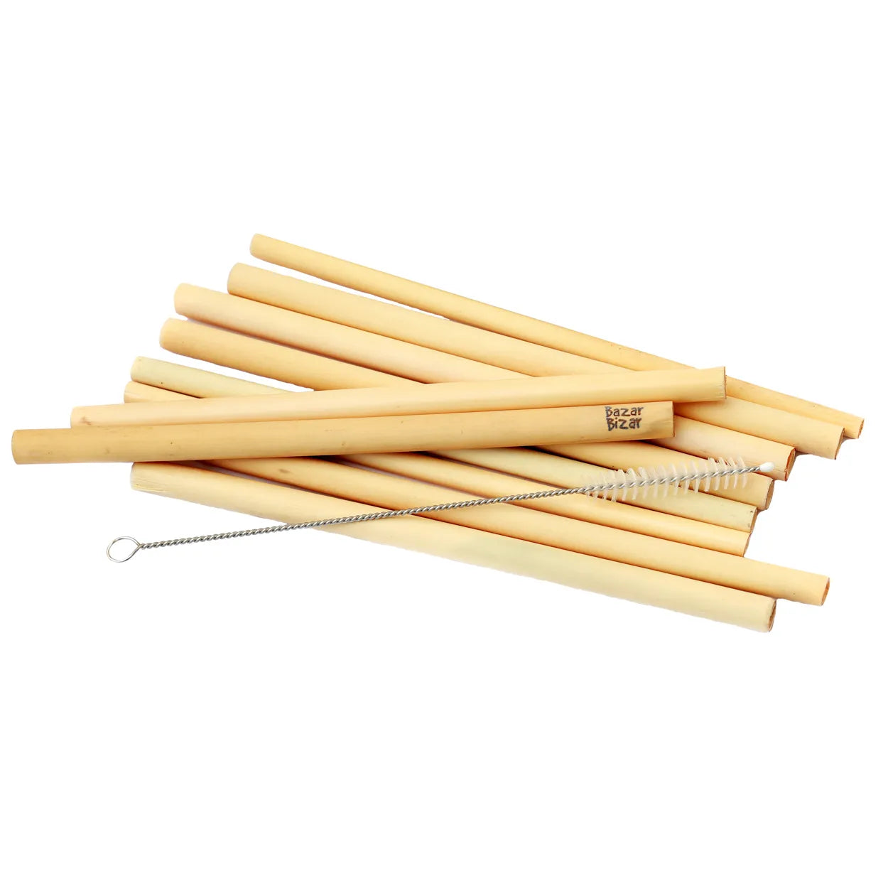 The Bamboo Straws Set of 10 with Cleaning Brush