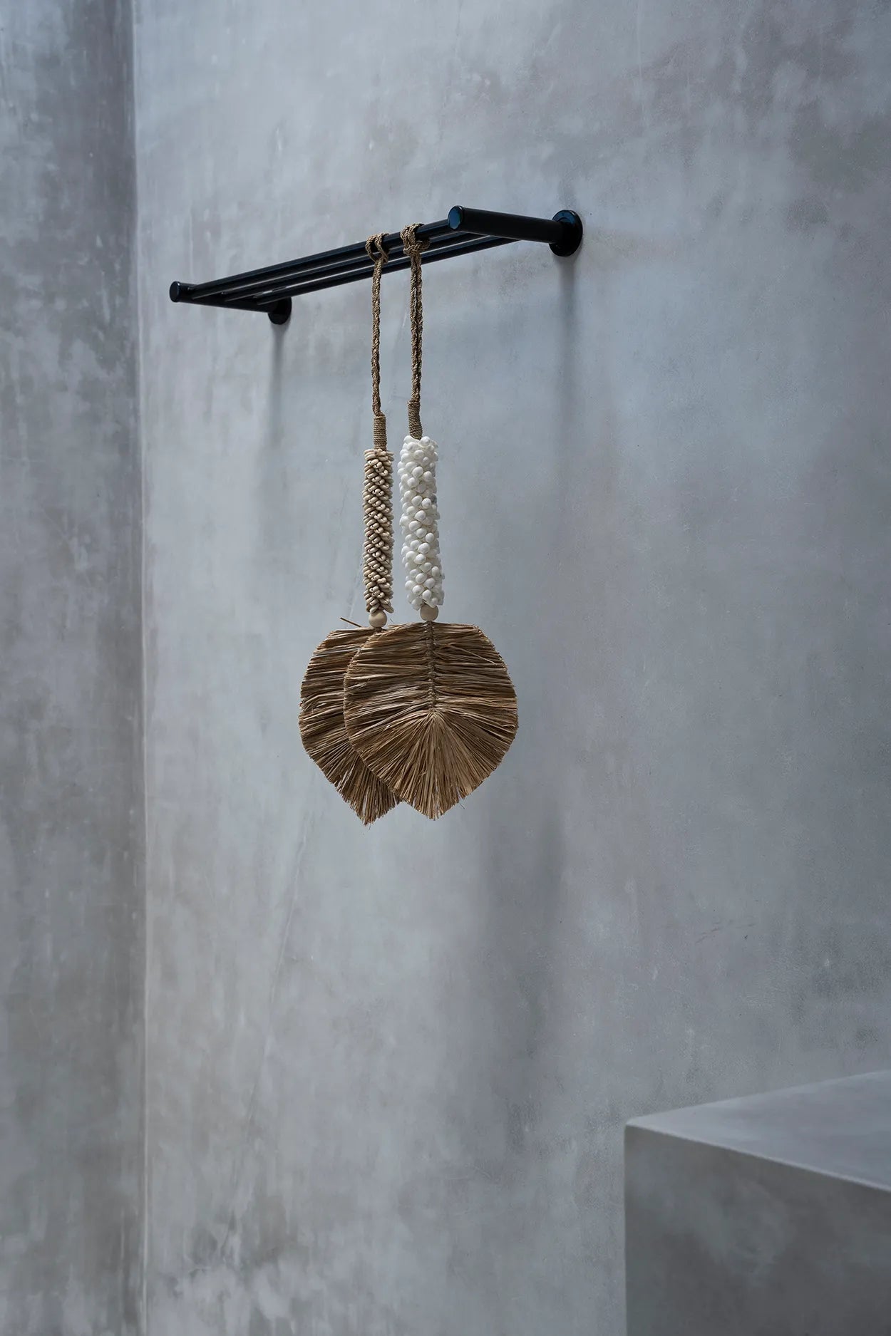De Raffia Schelp Kwast - Wit Natuurlijk