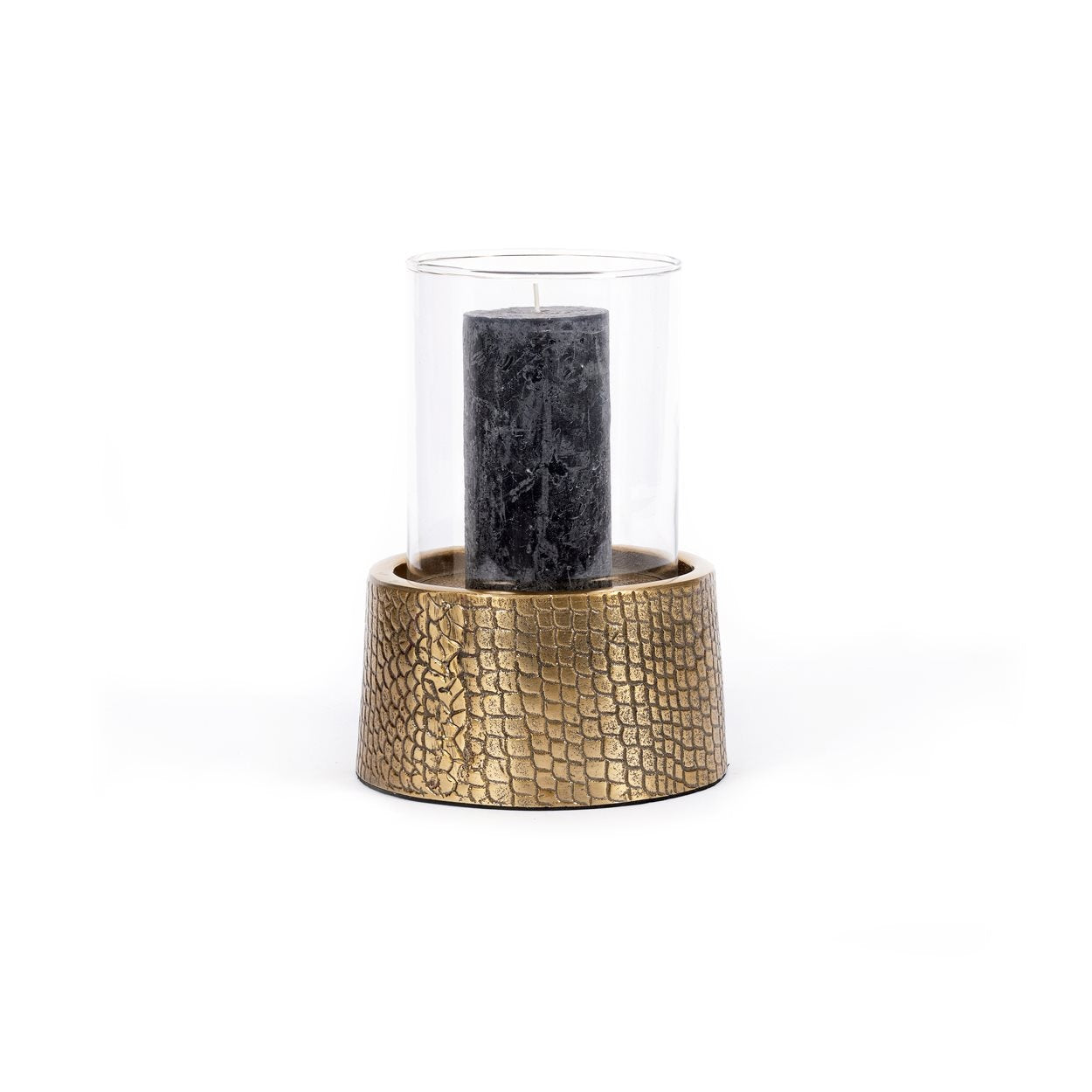 The Crocodile Candle Holder with Glass - Brass - L