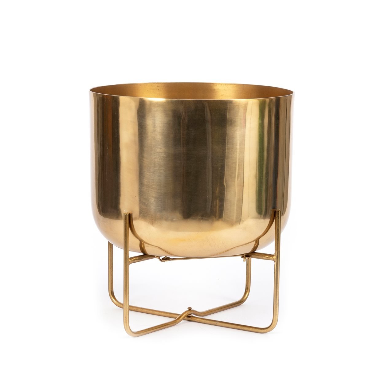 The brass planter on stand - Brass - XL