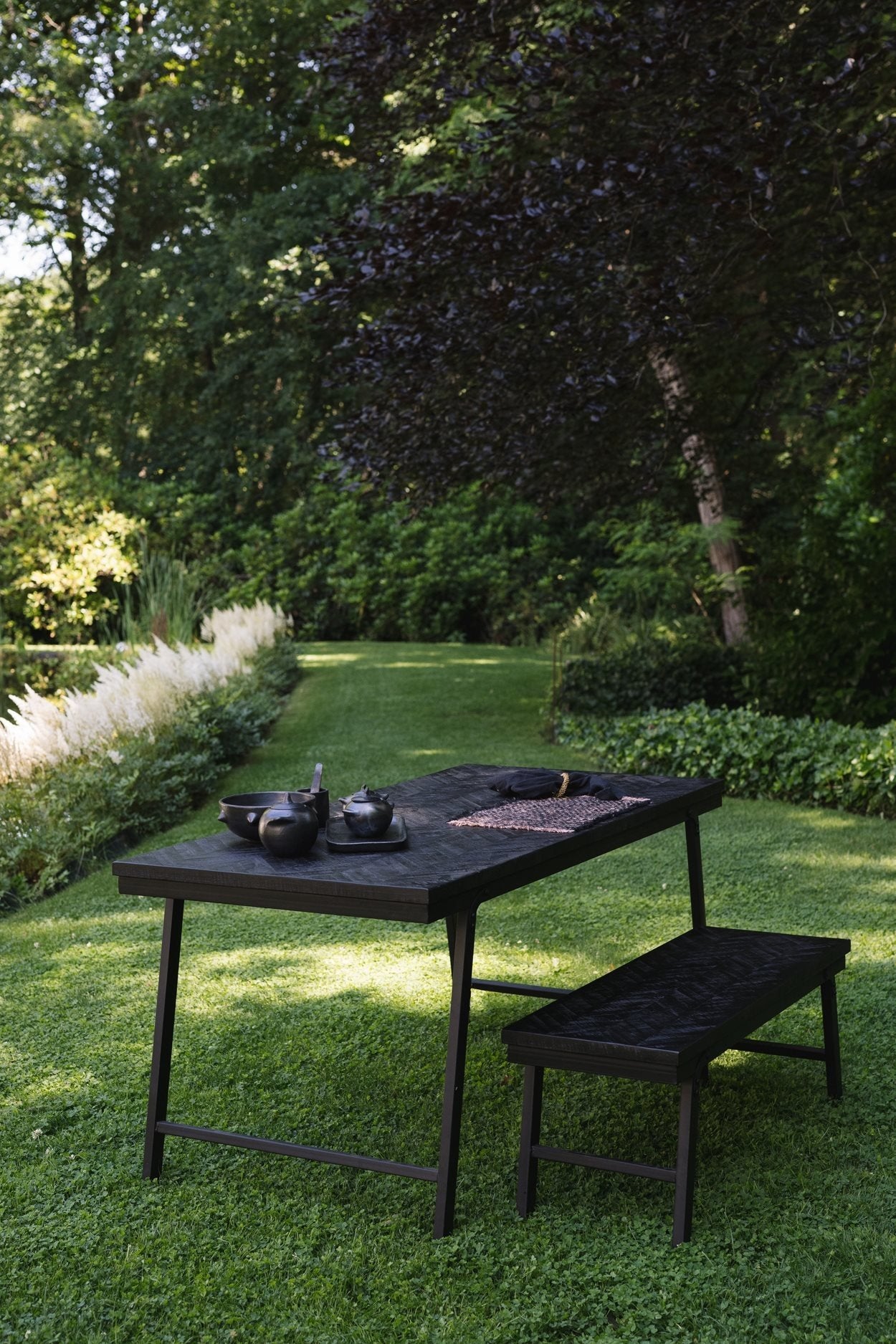 De Visgraat Markttafel - Zwart - 200cm