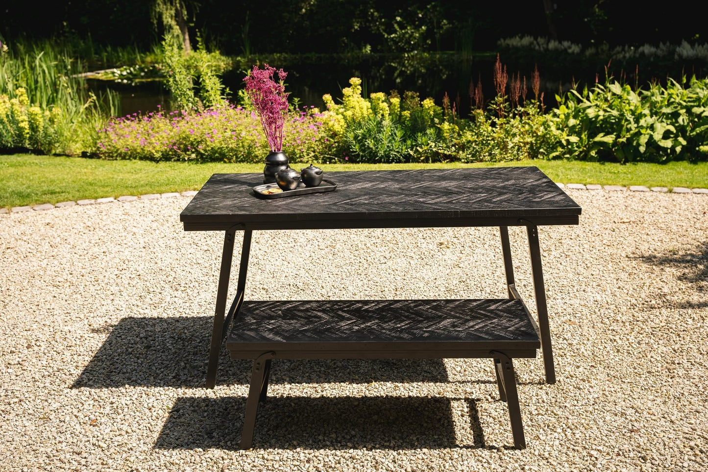 De Visgraat Markttafel - Zwart - 200cm