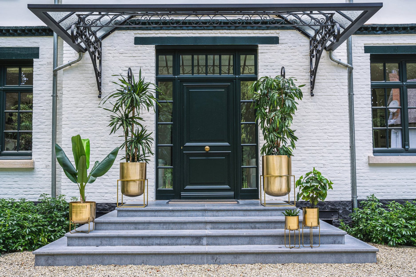 The brass planter on stand - Brass - L