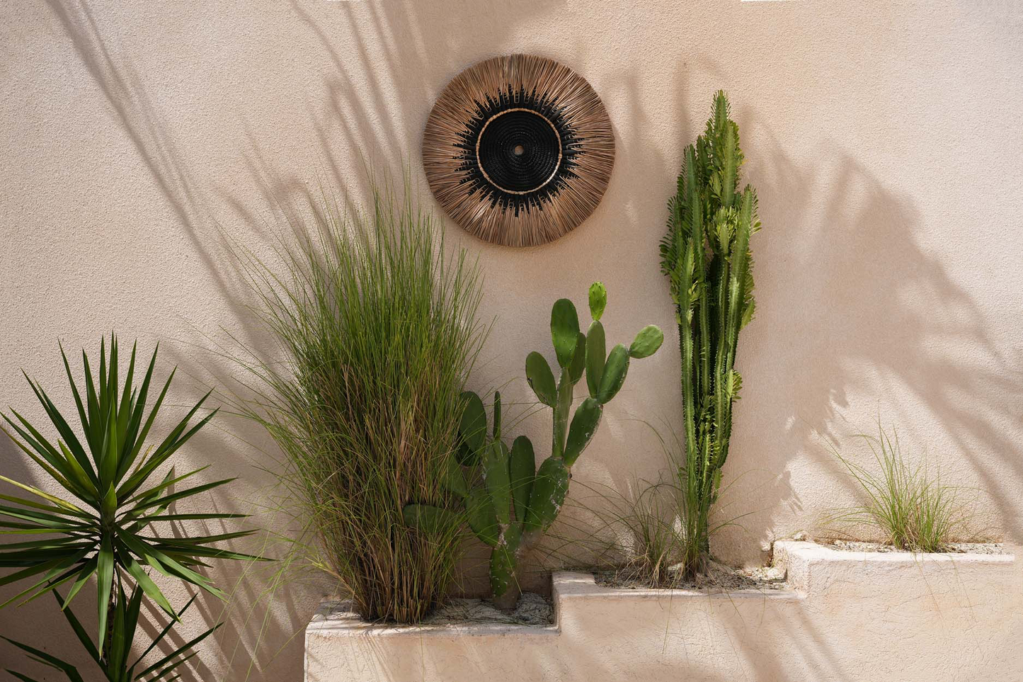 De Raffia Macramé Wanddecoratie - Zwart Natuurlijk