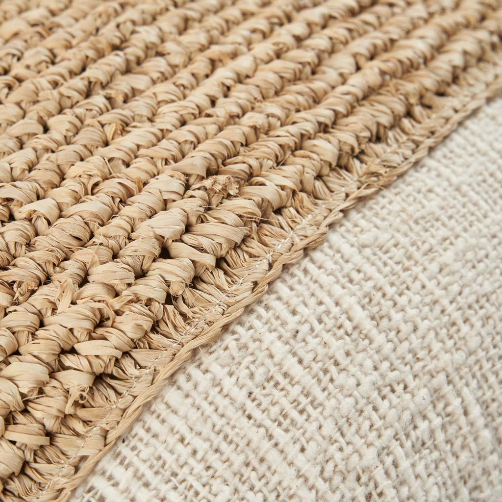The Raffia Stamp Cushion Cover - Natural