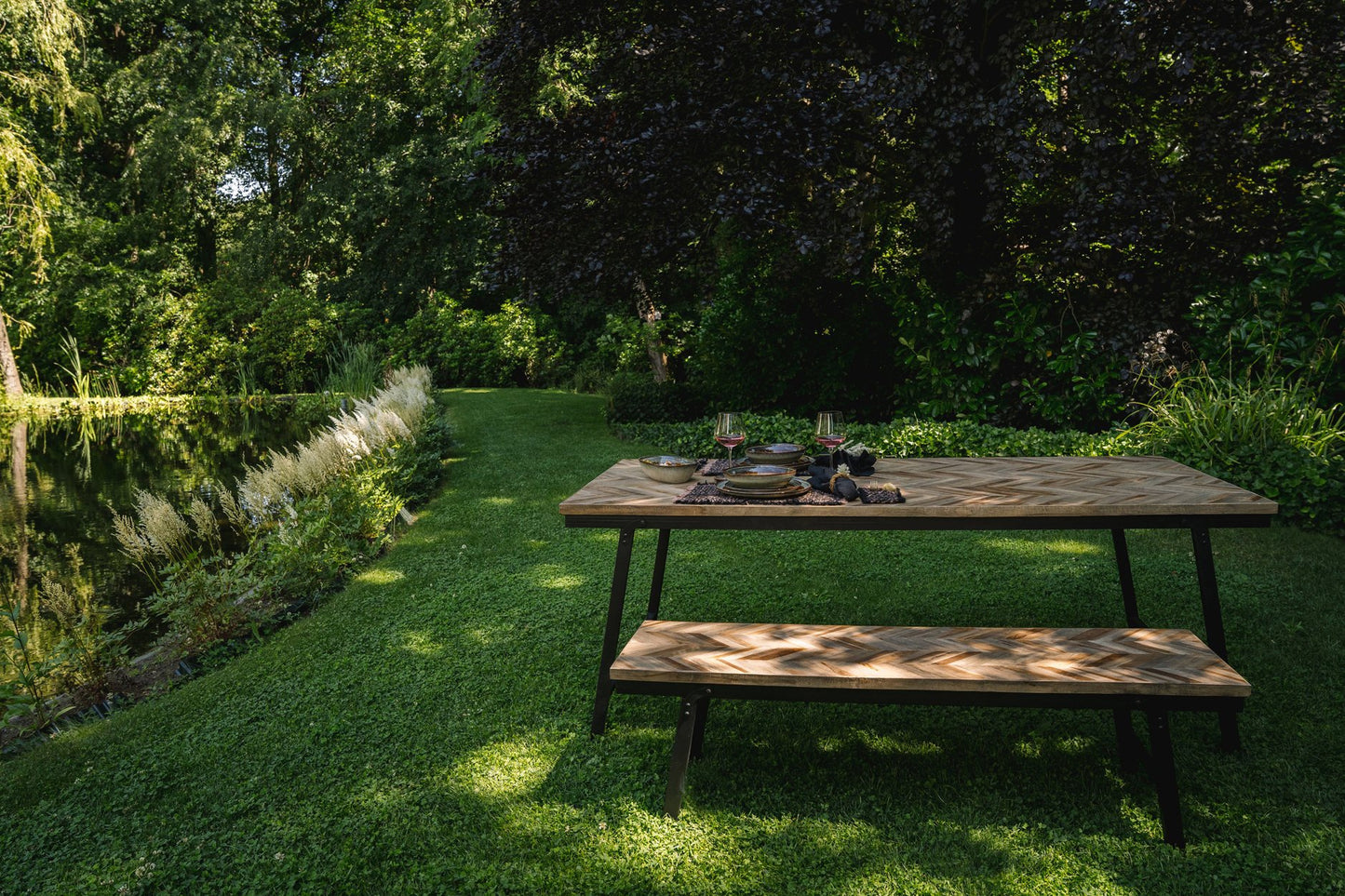 De Visgraat Markttafel - Naturel - 200cm