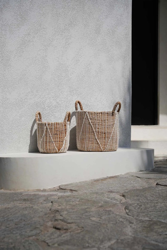 The Straight Stitched Macramé Basket - Small