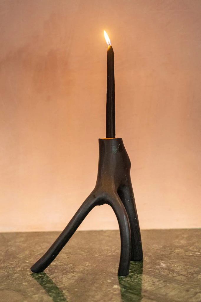 The Triple Branch Candle Holder - Black