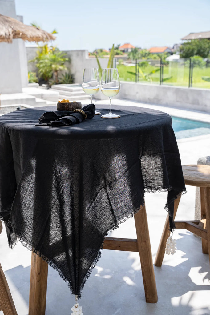 Linen tablecloth - Black - 180x300