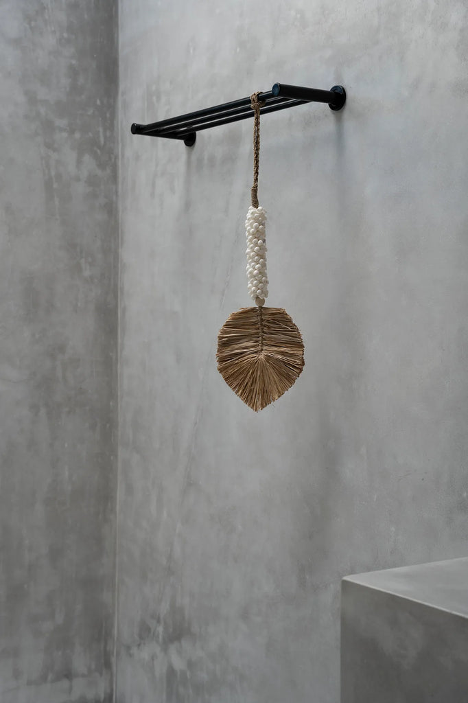 De Raffia Schelp Kwast - Wit Natuurlijk