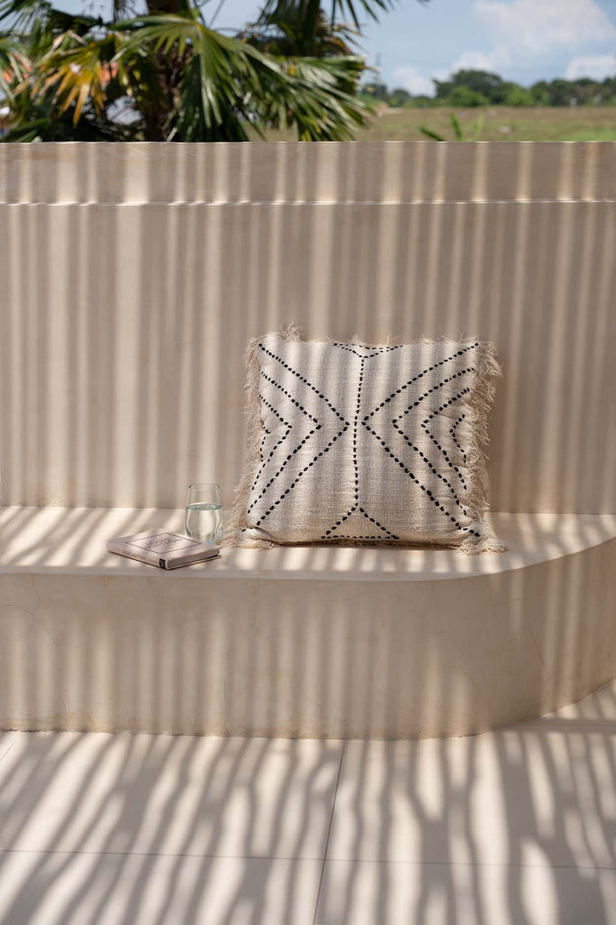 The Tribal Cushion Cover - Natural Black