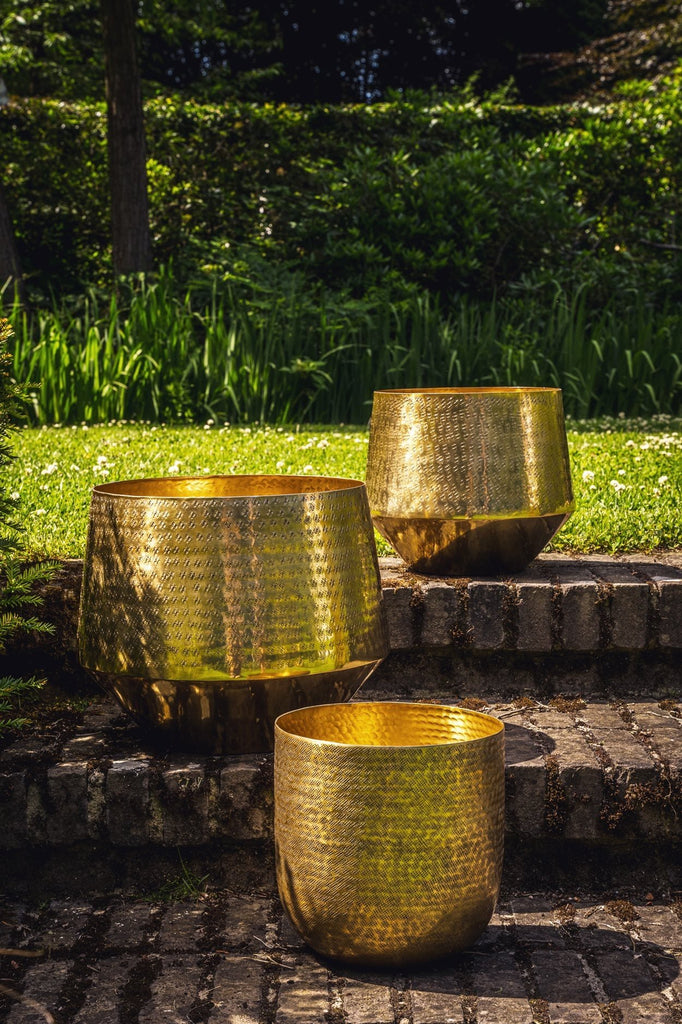 The hammered planter - Brass - XL