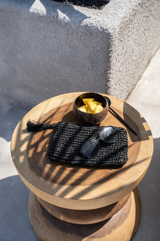 The Raffia Clutch - Black Black - S_40