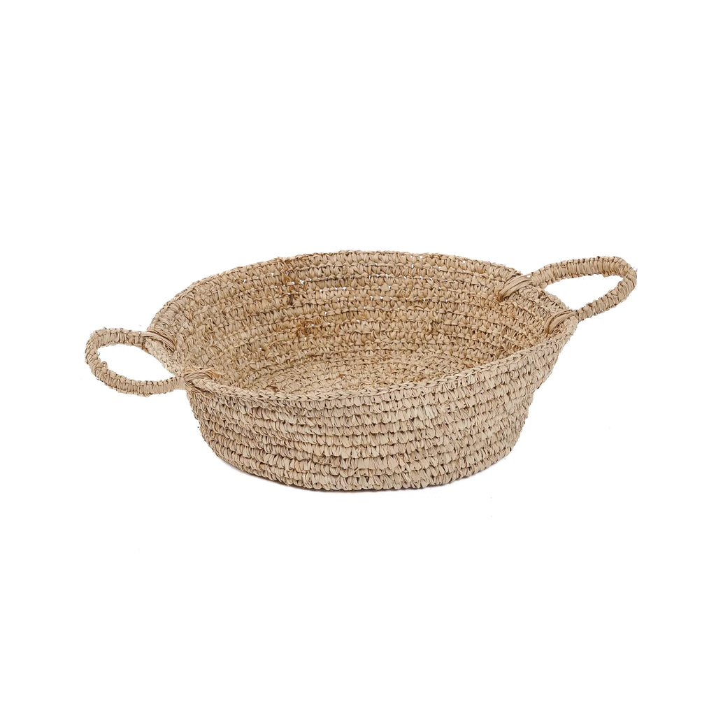 De Raffia Mand Dienbladen - Natuurlijk - M